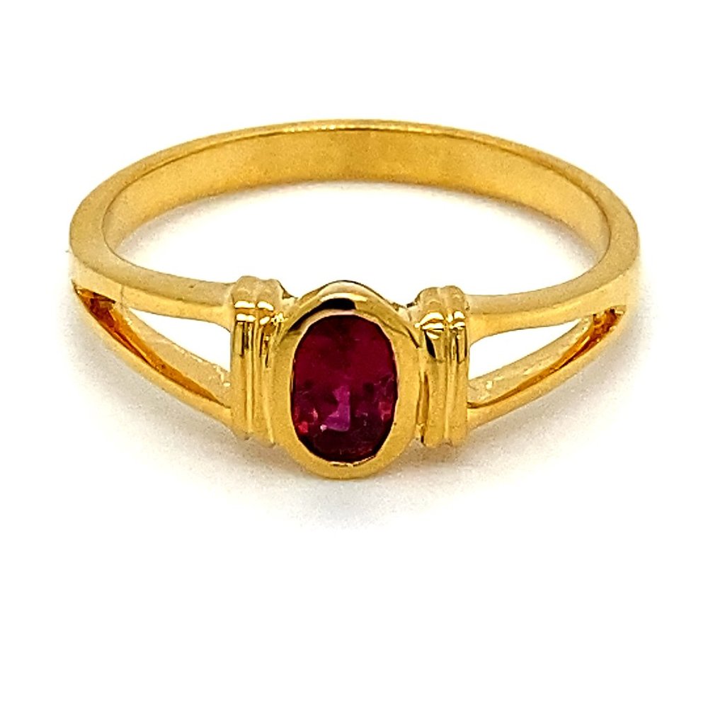 Mozambique Ruby .40ct Solid 18K Yellow Gold Ring